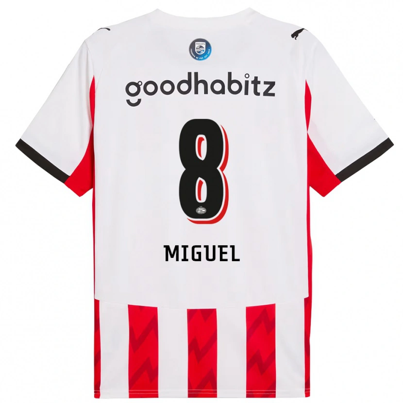 Danxen Enfant Maillot Yani Miguel #8 Rouge Blanc Tenues Domicile 2025/26 T-Shirt