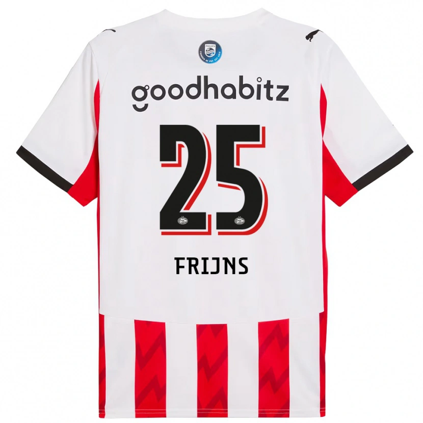 Danxen Enfant Maillot Emma Frijns #25 Rouge Blanc Tenues Domicile 2025/26 T-Shirt
