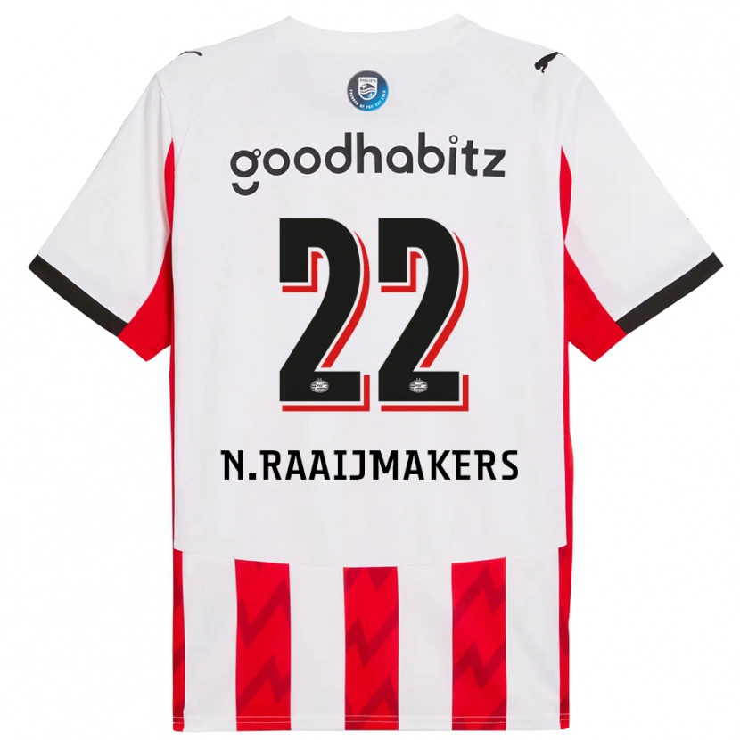 Danxen Enfant Maillot Niels Raaijmakers #22 Rouge Blanc Tenues Domicile 2025/26 T-Shirt
