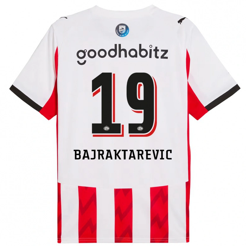 Danxen Enfant Maillot Esmir Bajraktarević #19 Rouge Blanc Tenues Domicile 2025/26 T-Shirt