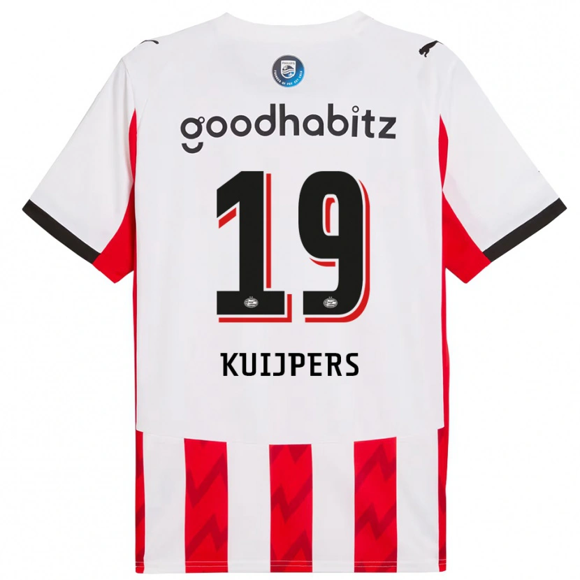 Danxen Enfant Maillot Jeslynn Kuijpers #19 Rouge Blanc Tenues Domicile 2025/26 T-Shirt