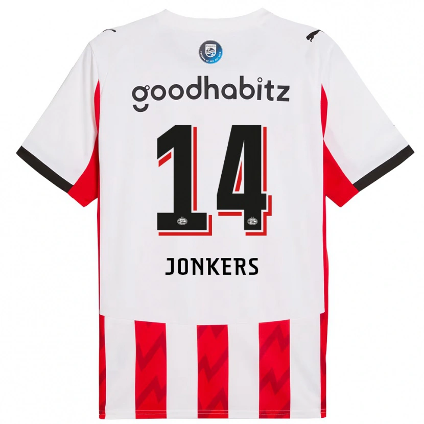Danxen Enfant Maillot Brent Jonkers #14 Rouge Blanc Tenues Domicile 2025/26 T-Shirt