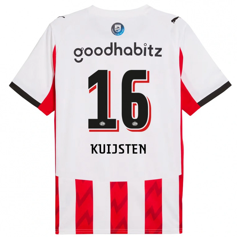 Danxen Enfant Maillot Stijn Kuijsten #16 Rouge Blanc Tenues Domicile 2025/26 T-Shirt