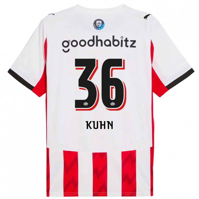 Danxen Enfant Maillot Wessel Kuhn #36 Rouge Blanc Tenues Domicile 2025/26 T-Shirt