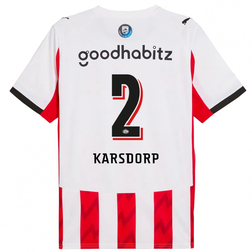 Danxen Enfant Maillot Rick Karsdorp #2 Rouge Blanc Tenues Domicile 2025/26 T-Shirt