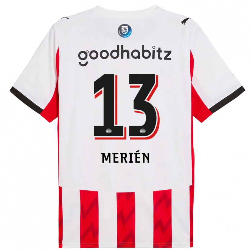 Danxen Enfant Maillot Fabian Merién #13 Rouge Blanc Tenues Domicile 2025/26 T-Shirt