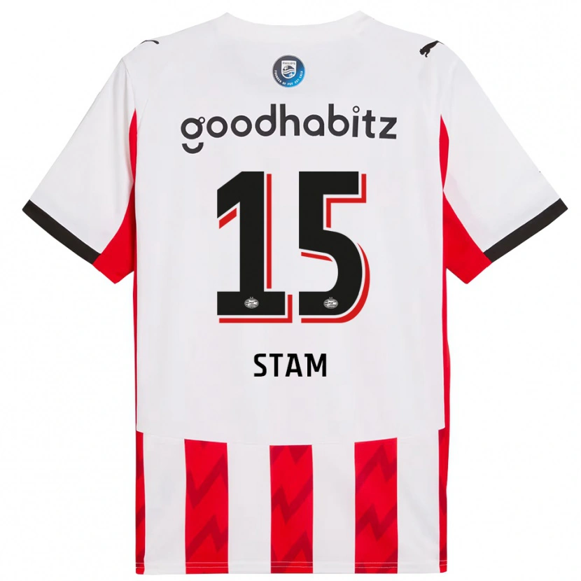 Danxen Enfant Maillot Dyran Stam #15 Rouge Blanc Tenues Domicile 2025/26 T-Shirt