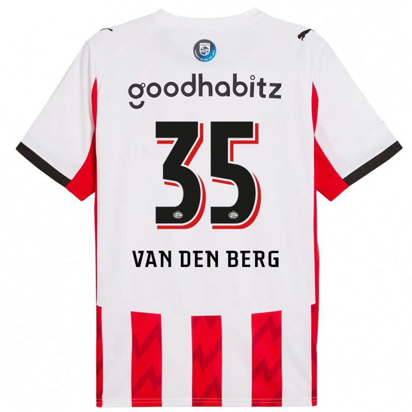 Danxen Enfant Maillot Joel Van Den Berg #35 Rouge Blanc Tenues Domicile 2025/26 T-Shirt