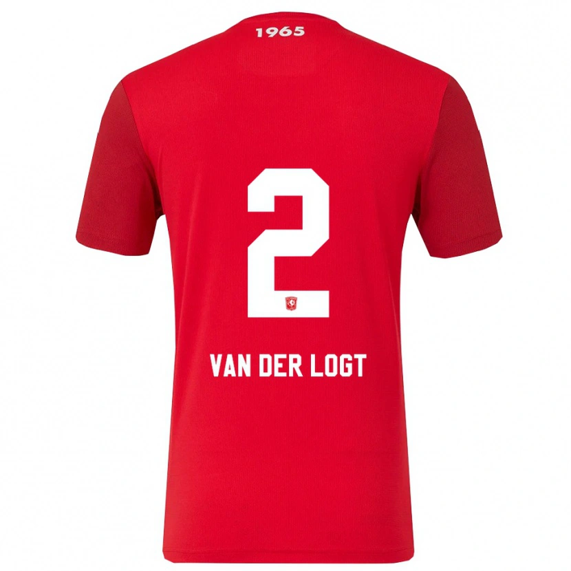 Danxen Enfant Maillot Jim Van Der Logt #2 Rouge Blanc Tenues Domicile 2025/26 T-Shirt