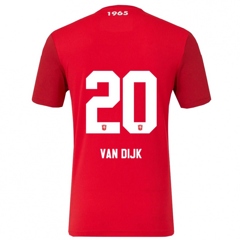 Danxen Enfant Maillot Nikee Van Dijk #20 Rouge Blanc Tenues Domicile 2025/26 T-Shirt