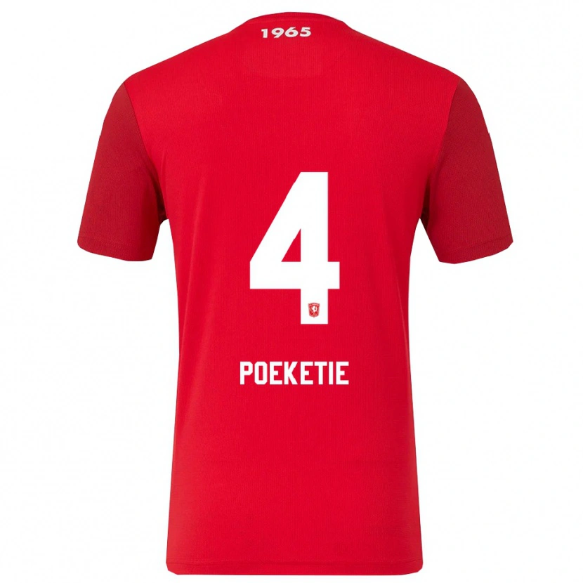 Danxen Enfant Maillot Maik Poeketie #4 Rouge Blanc Tenues Domicile 2025/26 T-Shirt