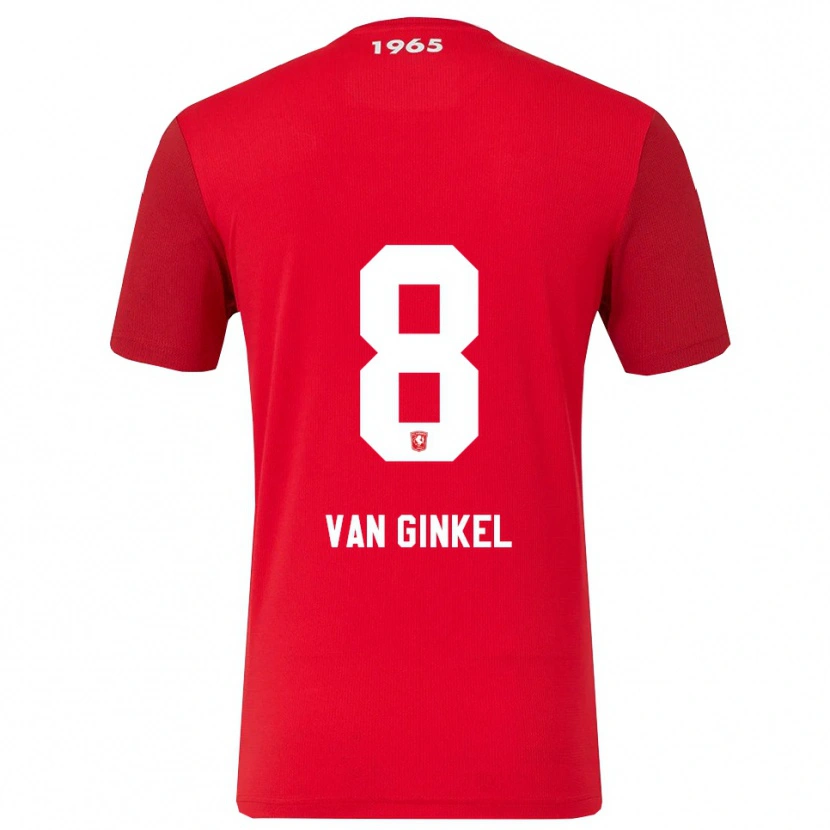 Danxen Enfant Maillot Danique Van Ginkel #8 Rouge Blanc Tenues Domicile 2025/26 T-Shirt