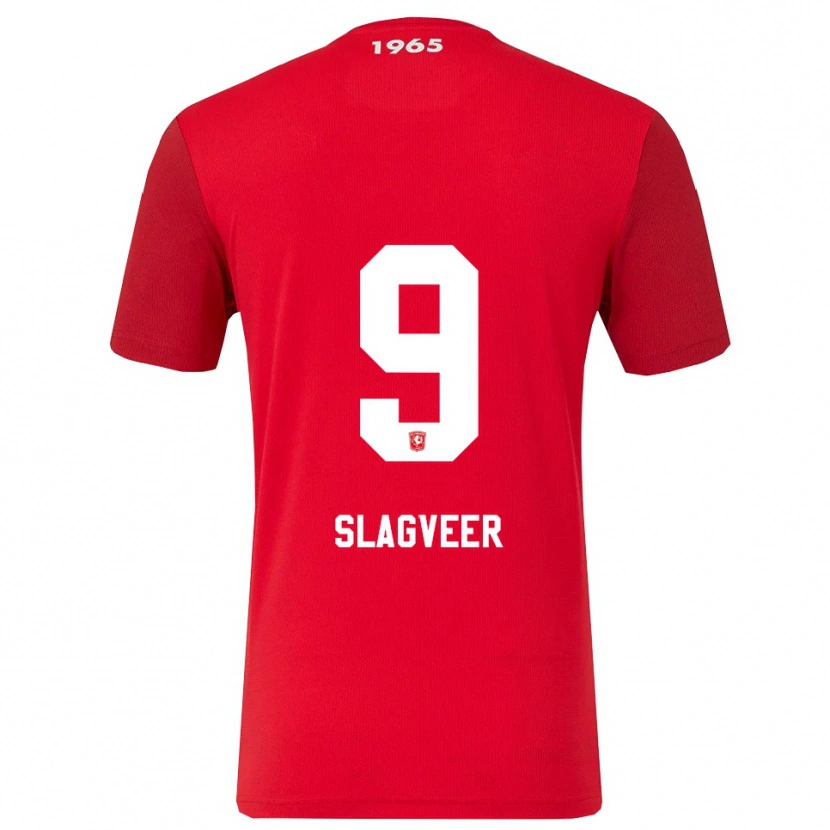 Danxen Enfant Maillot Derrick Slagveer #9 Rouge Blanc Tenues Domicile 2025/26 T-Shirt