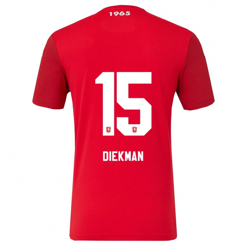 Danxen Enfant Maillot Jill Diekman #15 Rouge Blanc Tenues Domicile 2025/26 T-Shirt