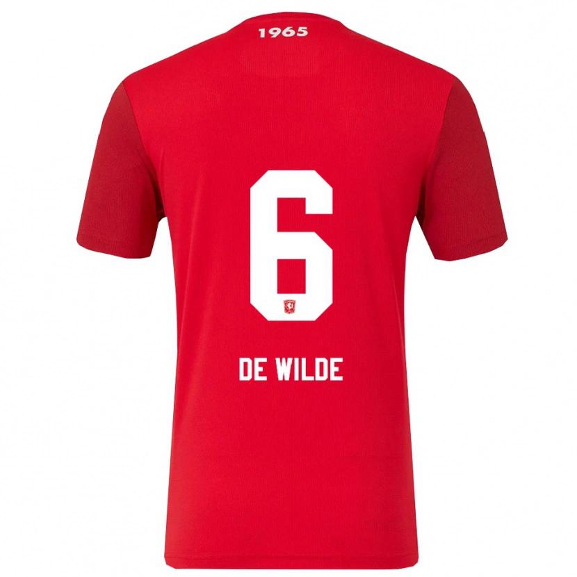 Danxen Enfant Maillot Morris De Wilde #6 Rouge Blanc Tenues Domicile 2025/26 T-Shirt