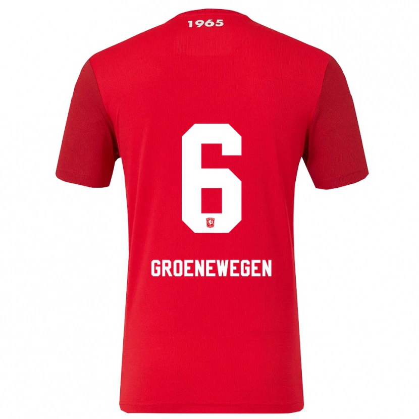 Danxen Enfant Maillot Lynn Groenewegen #6 Rouge Blanc Tenues Domicile 2025/26 T-Shirt