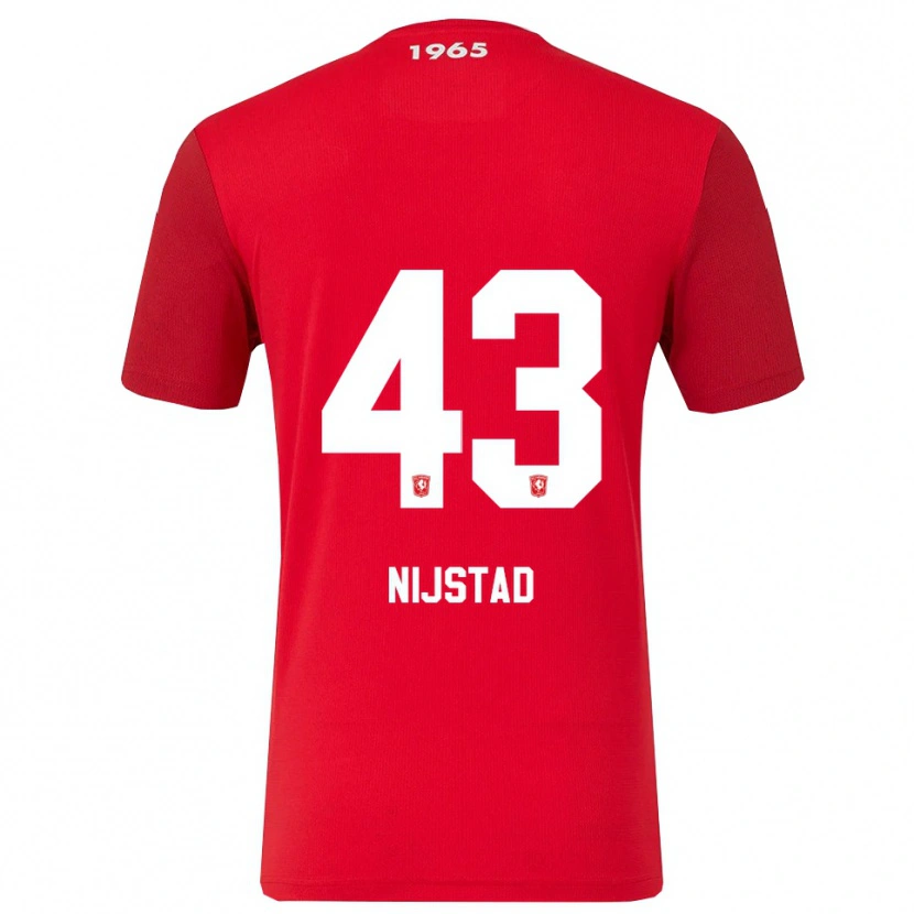Danxen Enfant Maillot Ruud Nijstad #43 Rouge Blanc Tenues Domicile 2025/26 T-Shirt