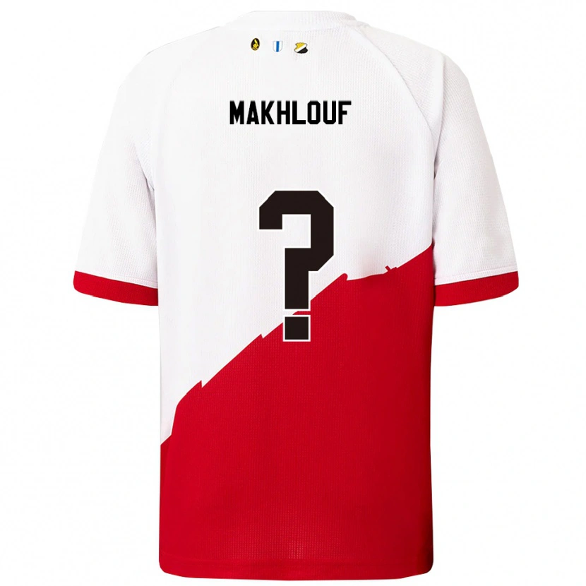 Danxen Enfant Maillot Yassir Makhlouf #0 Blanc Rouge Tenues Domicile 2025/26 T-Shirt