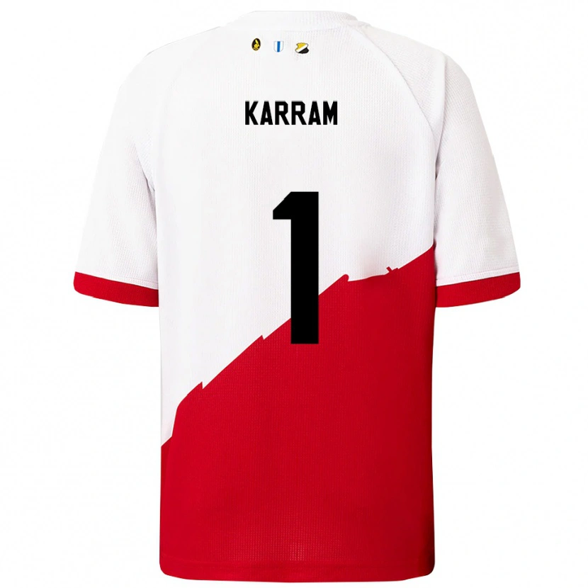 Danxen Enfant Maillot Faris Karram #1 Blanc Rouge Tenues Domicile 2025/26 T-Shirt