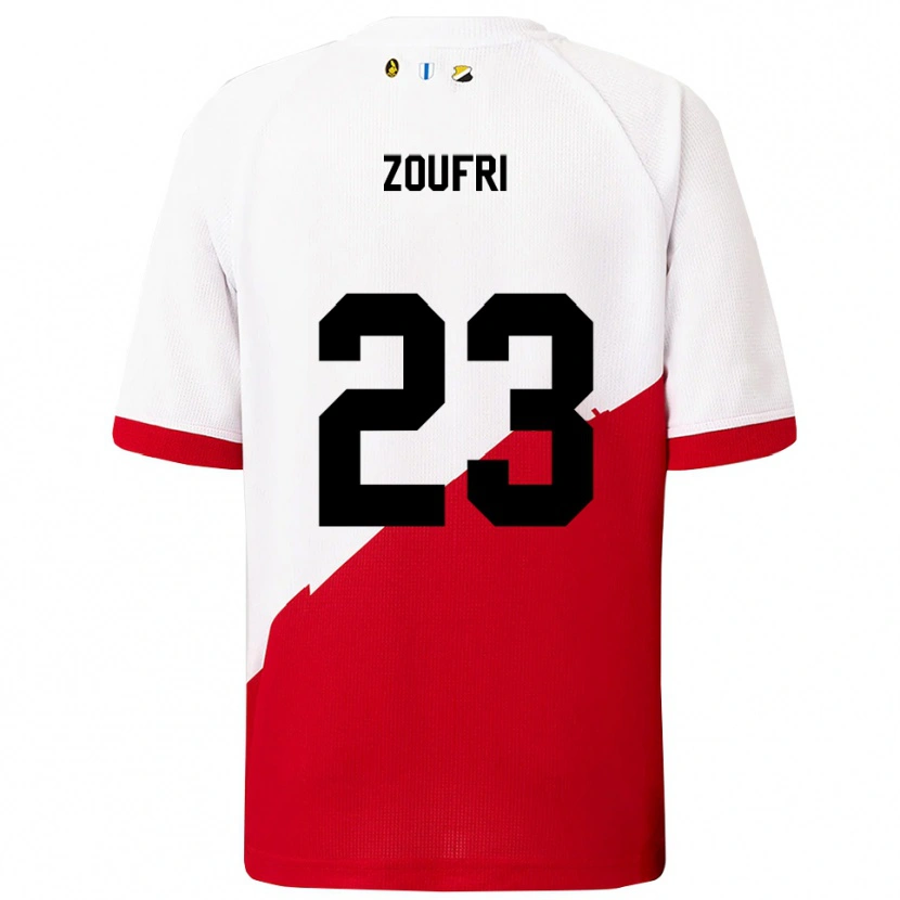 Danxen Enfant Maillot Rayen Zoufri #23 Blanc Rouge Tenues Domicile 2025/26 T-Shirt