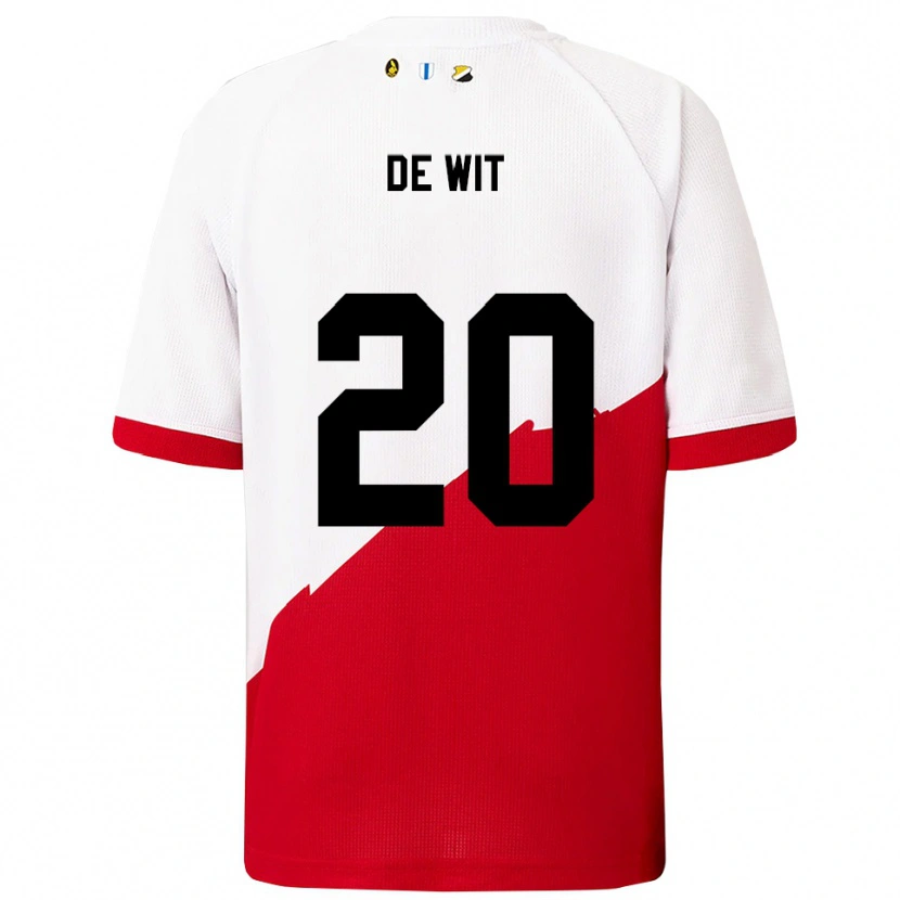 Danxen Enfant Maillot Dani De Wit #20 Blanc Rouge Tenues Domicile 2025/26 T-Shirt