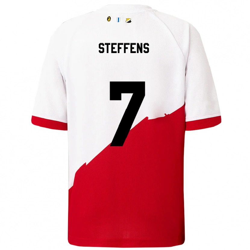 Danxen Enfant Maillot Servahterio Steffens #7 Blanc Rouge Tenues Domicile 2025/26 T-Shirt