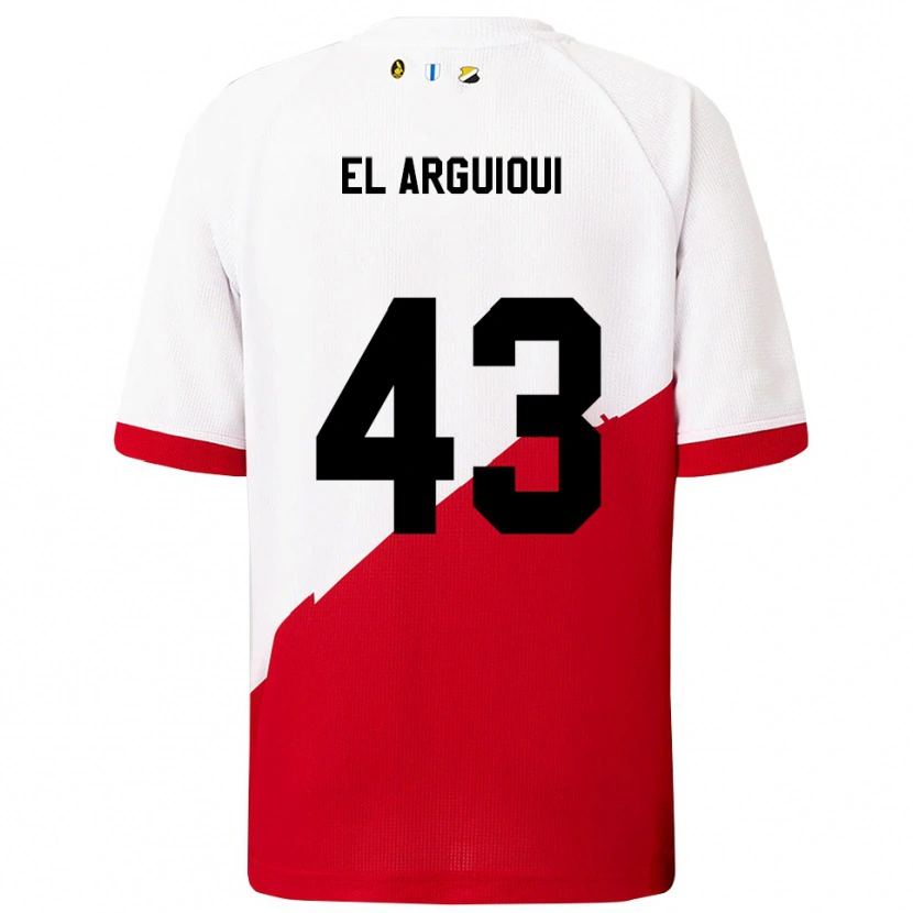 Danxen Enfant Maillot Rafik El Arguioui #43 Blanc Rouge Tenues Domicile 2025/26 T-Shirt