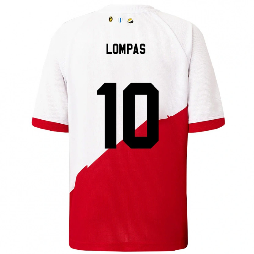 Danxen Enfant Maillot Maximos Lompas #10 Blanc Rouge Tenues Domicile 2025/26 T-Shirt