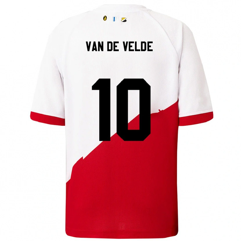 Danxen Enfant Maillot Senne Van De Velde #10 Blanc Rouge Tenues Domicile 2025/26 T-Shirt