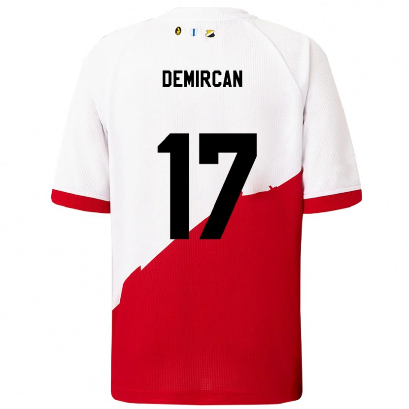 Danxen Enfant Maillot Emirhan Demircan #17 Blanc Rouge Tenues Domicile 2025/26 T-Shirt