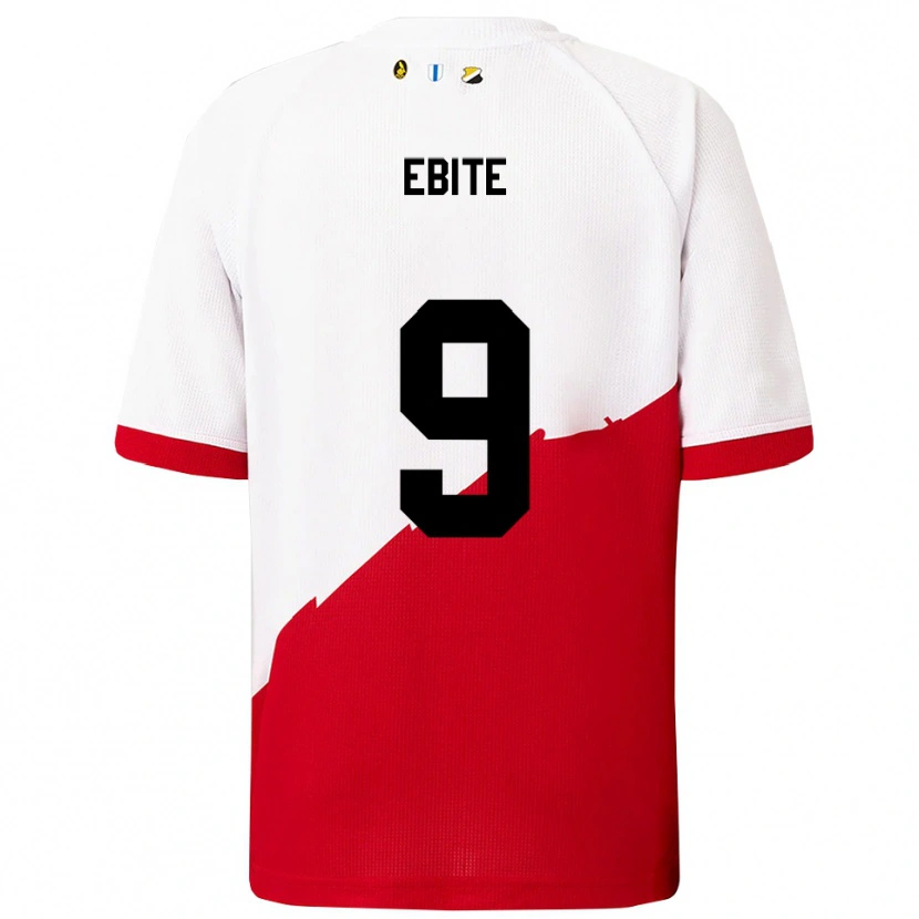 Danxen Enfant Maillot Shedrach Ebite #9 Blanc Rouge Tenues Domicile 2025/26 T-Shirt