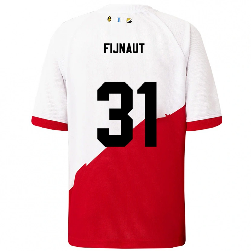 Danxen Enfant Maillot Lucas Fijnaut #31 Blanc Rouge Tenues Domicile 2025/26 T-Shirt