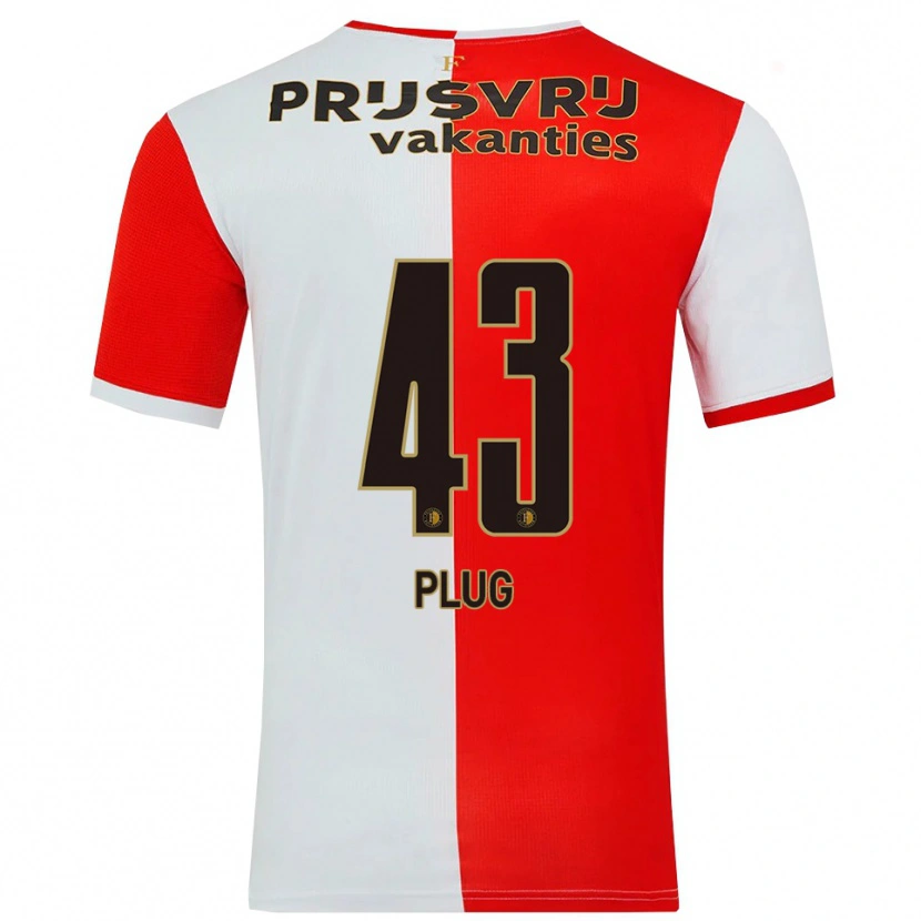 Danxen Enfant Maillot Jan Plug #43 Rouge Blanc Tenues Domicile 2025/26 T-Shirt