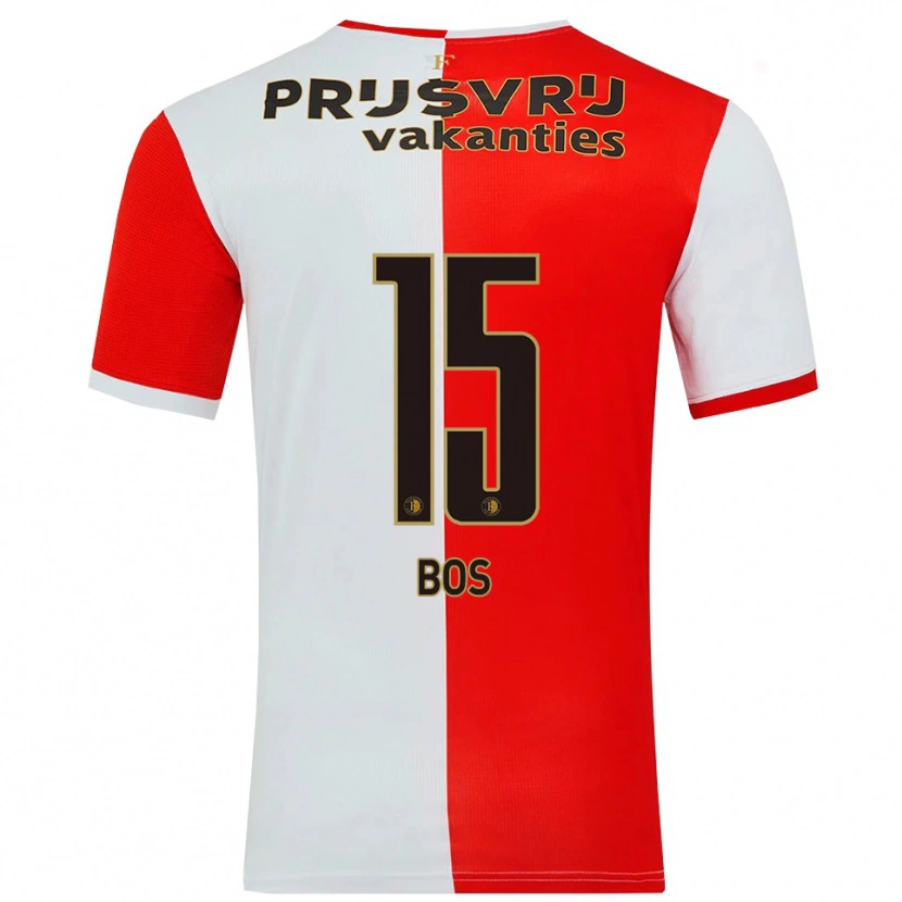 Danxen Enfant Maillot Jordan Bos #15 Rouge Blanc Tenues Domicile 2025/26 T-Shirt