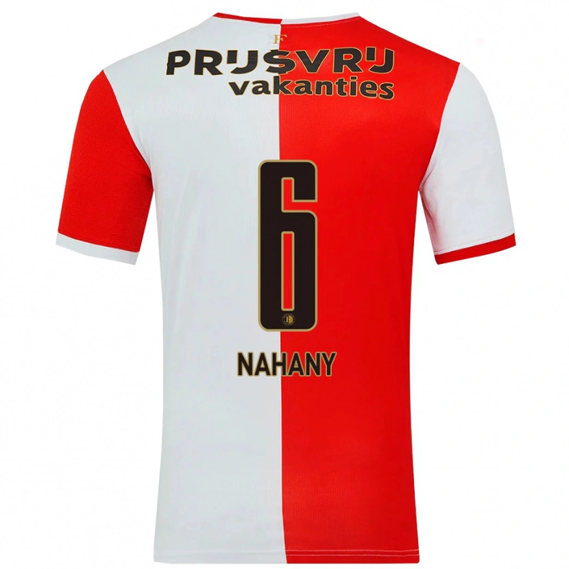 Danxen Enfant Maillot Arman Nahany #6 Rouge Blanc Tenues Domicile 2025/26 T-Shirt