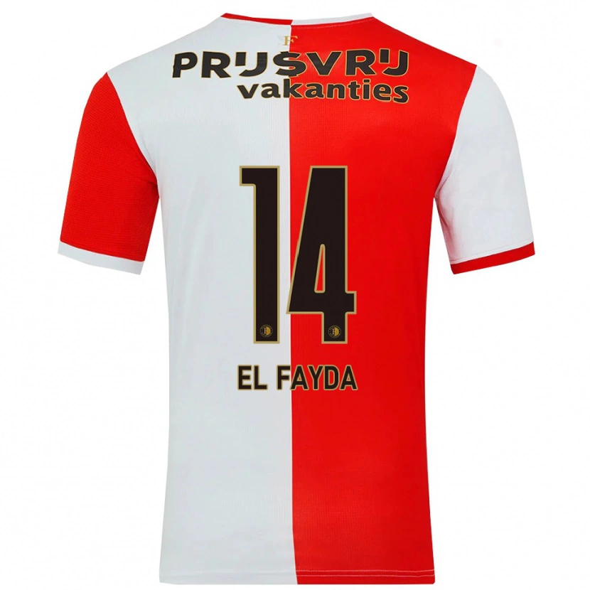 Danxen Enfant Maillot Damin El Fayda #14 Rouge Blanc Tenues Domicile 2025/26 T-Shirt