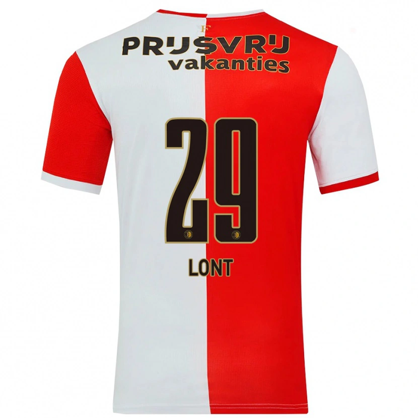 Danxen Enfant Maillot Dechamaily Lont #29 Rouge Blanc Tenues Domicile 2025/26 T-Shirt