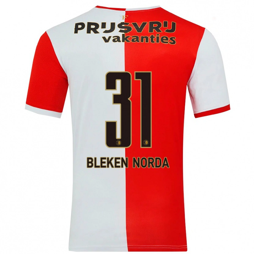 Danxen Enfant Maillot Haakon Bleken Norda #31 Rouge Blanc Tenues Domicile 2025/26 T-Shirt