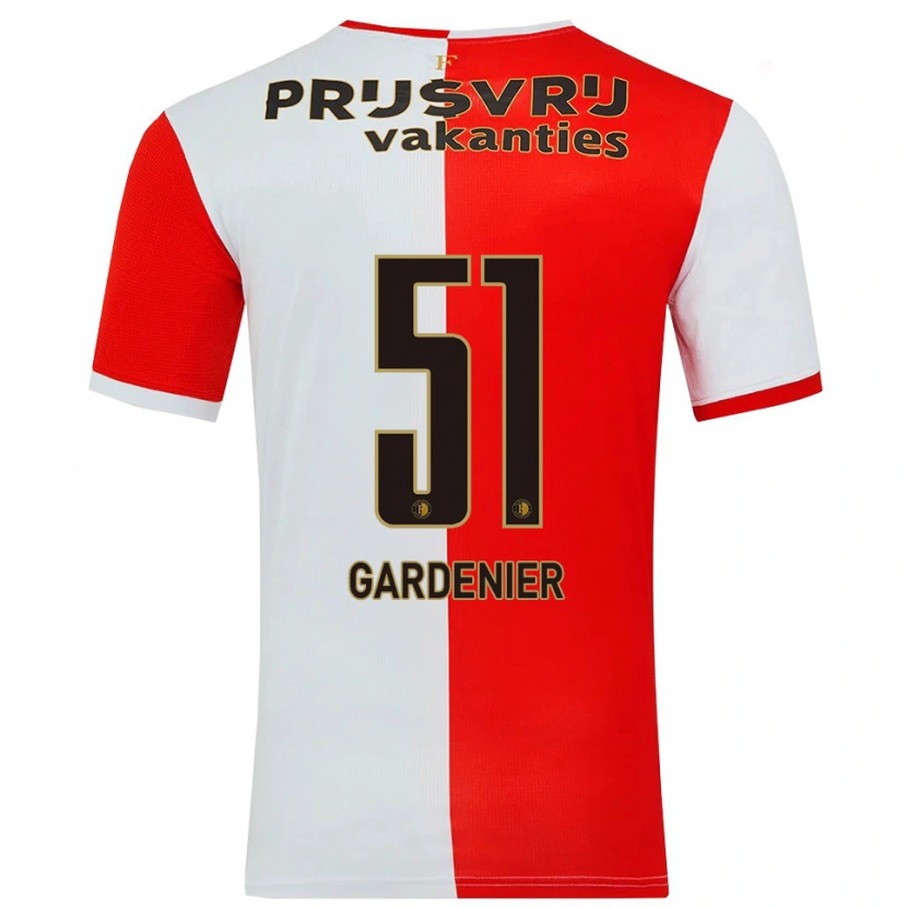 Danxen Enfant Maillot Lucas Gardenier #51 Rouge Blanc Tenues Domicile 2025/26 T-Shirt
