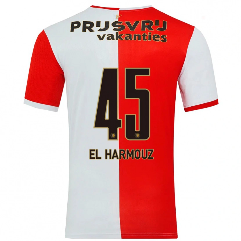 Danxen Enfant Maillot Nassim El Harmouz #45 Rouge Blanc Tenues Domicile 2025/26 T-Shirt