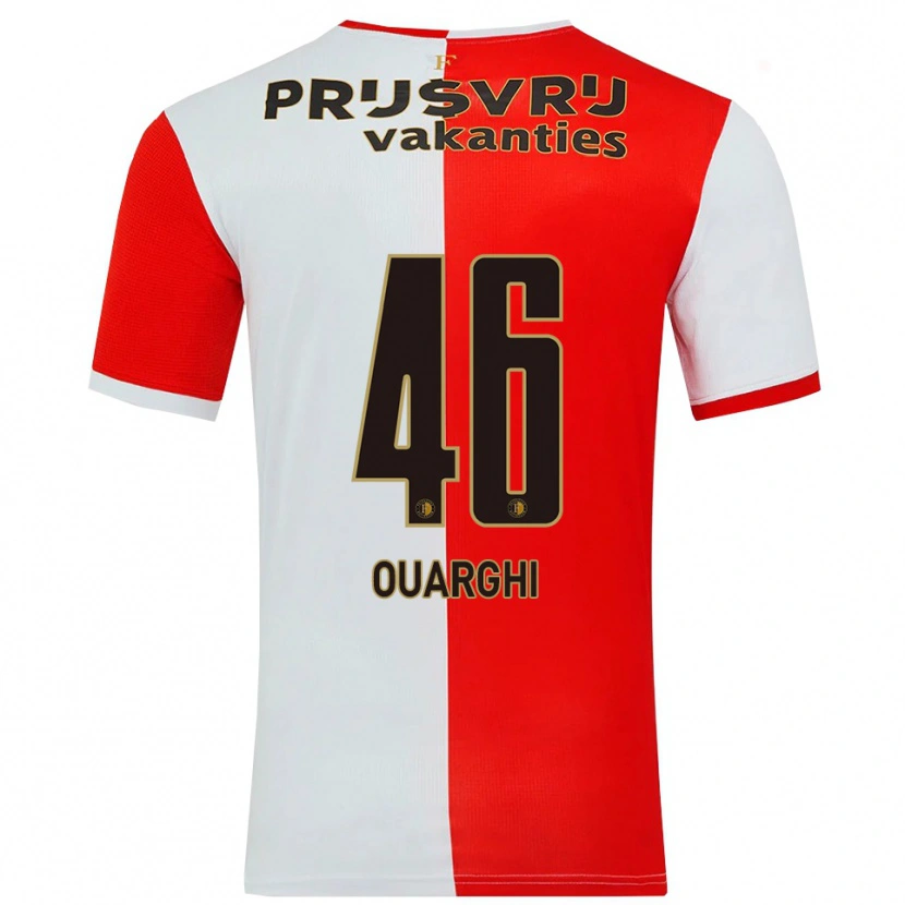 Danxen Enfant Maillot Ayoub Ouarghi #46 Rouge Blanc Tenues Domicile 2025/26 T-Shirt