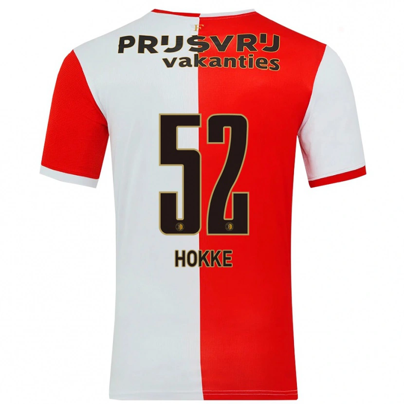 Danxen Enfant Maillot Milan Hokke #52 Rouge Blanc Tenues Domicile 2025/26 T-Shirt