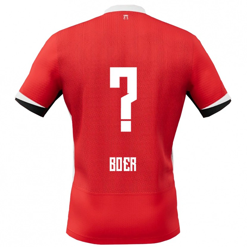 Danxen Enfant Maillot Lars Boer #0 Rouge Blanc Tenues Domicile 2025/26 T-Shirt