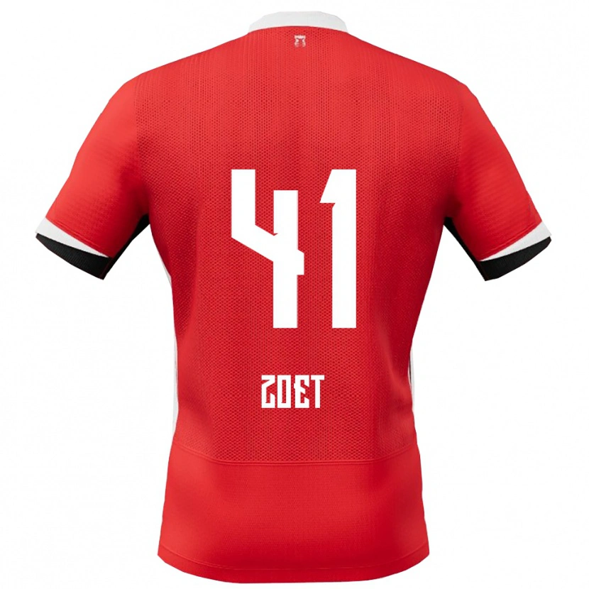 Danxen Enfant Maillot Jeroen Zoet #41 Rouge Blanc Tenues Domicile 2025/26 T-Shirt