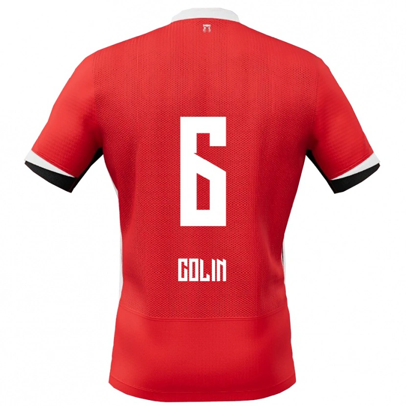 Danxen Enfant Maillot Isa Colin #6 Rouge Blanc Tenues Domicile 2025/26 T-Shirt