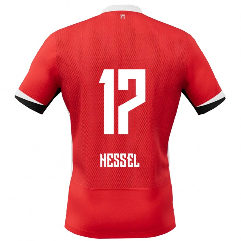 Danxen Enfant Maillot Hessel De Wit #17 Rouge Blanc Tenues Domicile 2025/26 T-Shirt