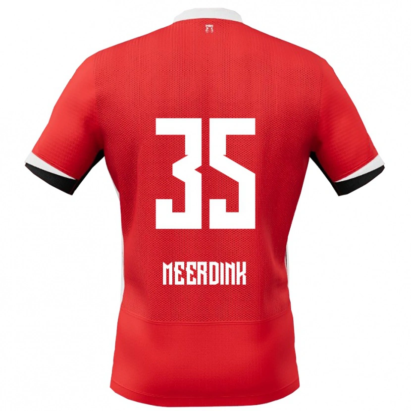 Danxen Enfant Maillot Mexx Meerdink #35 Rouge Blanc Tenues Domicile 2025/26 T-Shirt