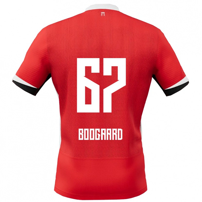 Danxen Enfant Maillot Kasper Boogaard #67 Rouge Blanc Tenues Domicile 2025/26 T-Shirt