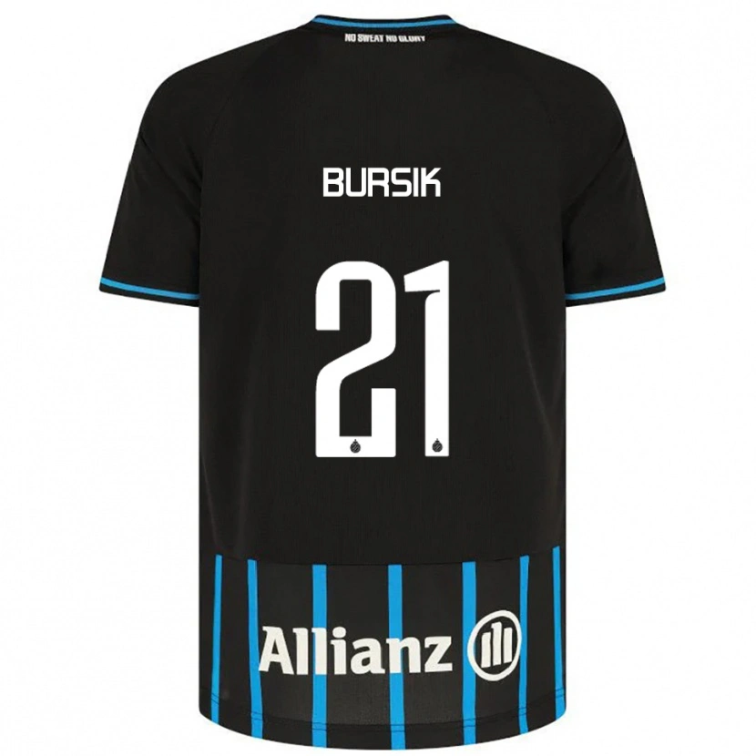 Danxen Enfant Maillot Josef Bursik #21 Noir Bleu Tenues Domicile 2025/26 T-Shirt