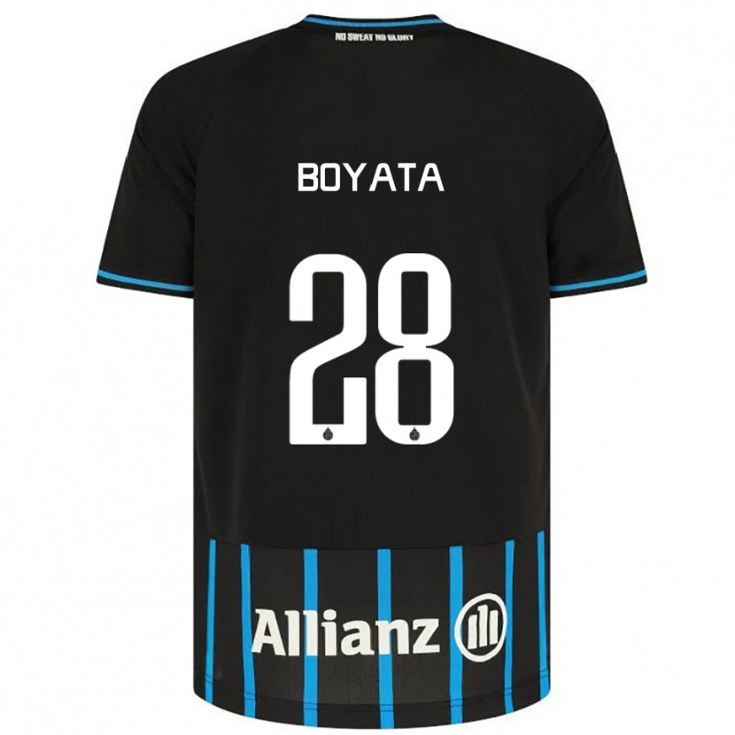 Danxen Enfant Maillot Dedryck Boyata #28 Noir Bleu Tenues Domicile 2025/26 T-Shirt